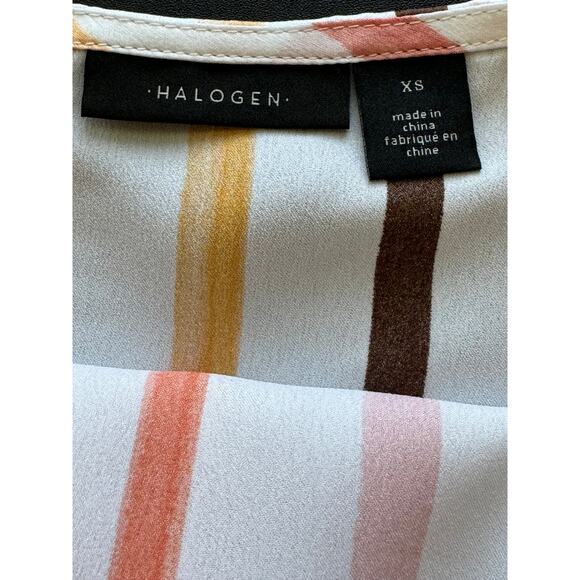 New ~ HALOGEN ~ Striped V neck Spaghetti Strap Top Size XS FALL layering - Picture 5 of 5